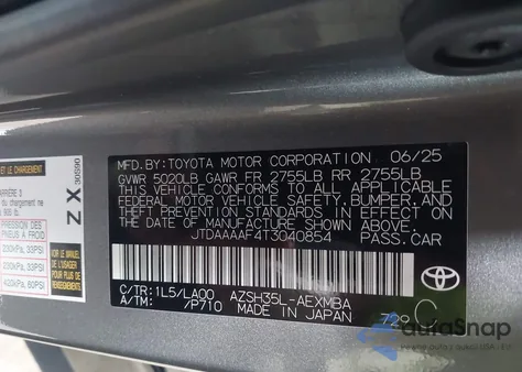 2026 Toyota Crown Limited z USA, uszkodzony, nr VIN JTDAAAAF4T3040854